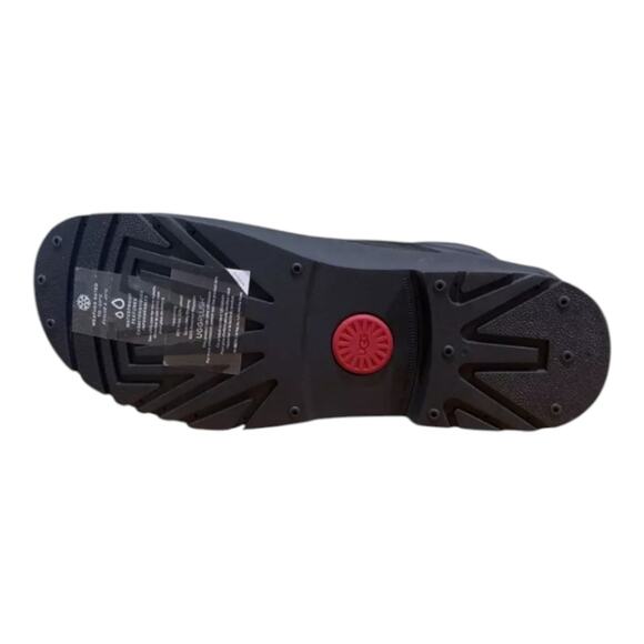 UGG Gatson Mid Shoes Mens Size 10 Black Leather Rubber Lace Up Mid Rain Boots - Picture 2 of 15